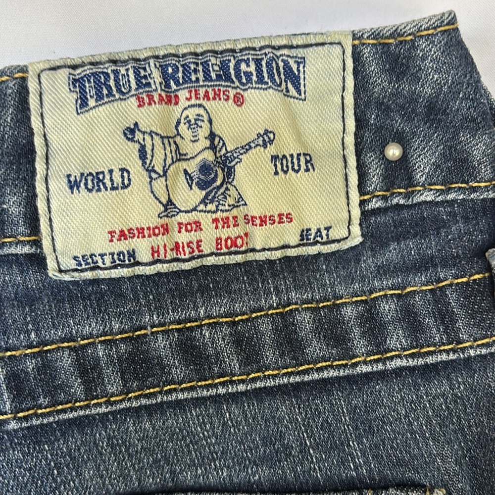 Gently Worn Authentic True Religion Women's Blue Jeans Gold Logo- Low Rise - 30 - Picture 4 of 14